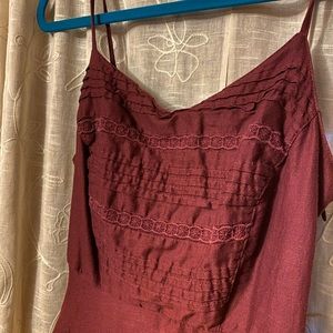 Mulled wine lacy fit and flare sundress.